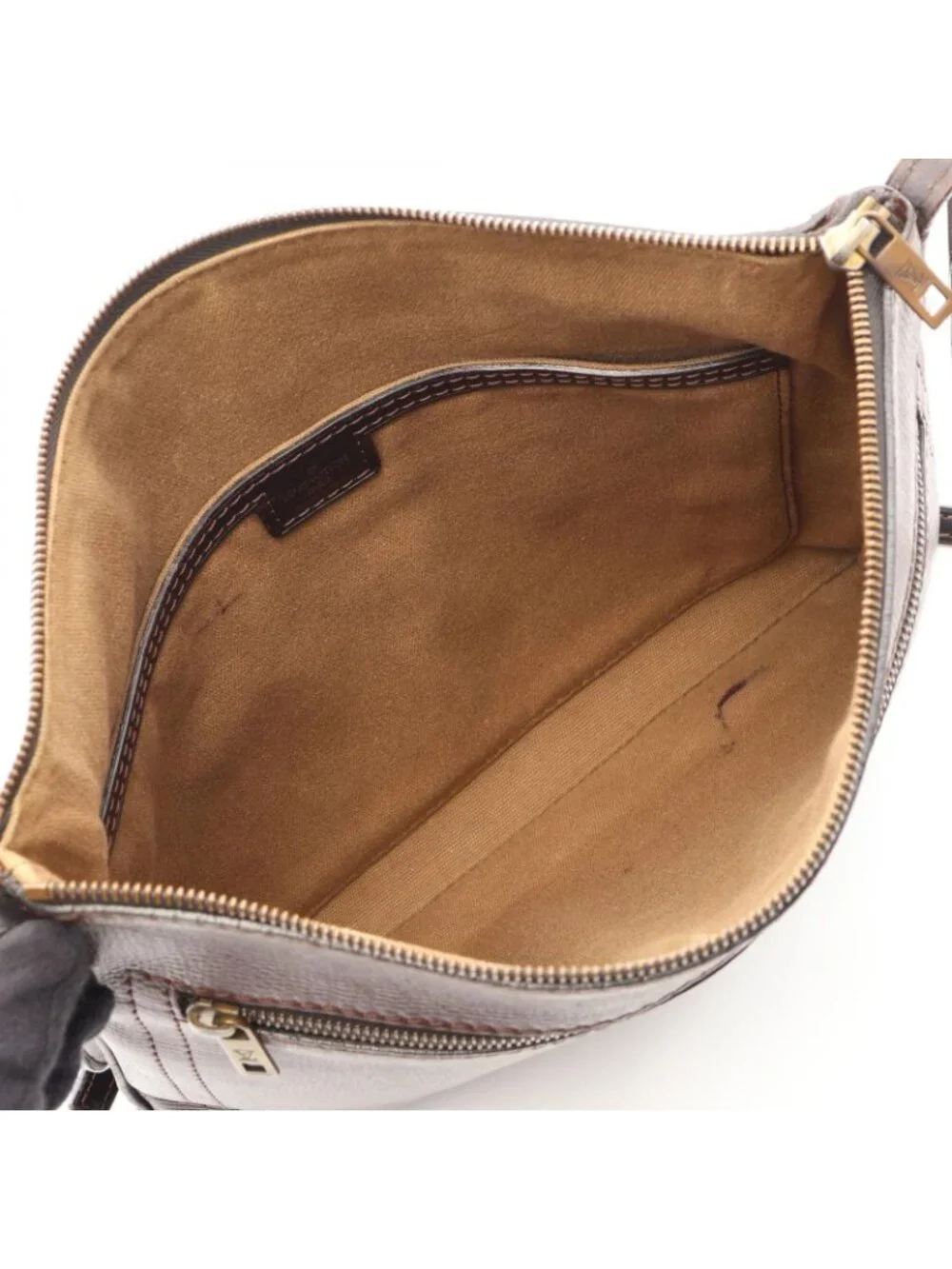 Louis Vuitton Shoulder Bag Sac Plat Utah Cafe Leather Sac